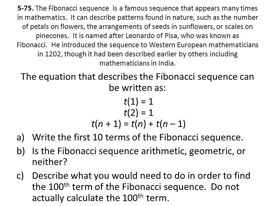 write a recursive formula for the fibonacci sequence in nature